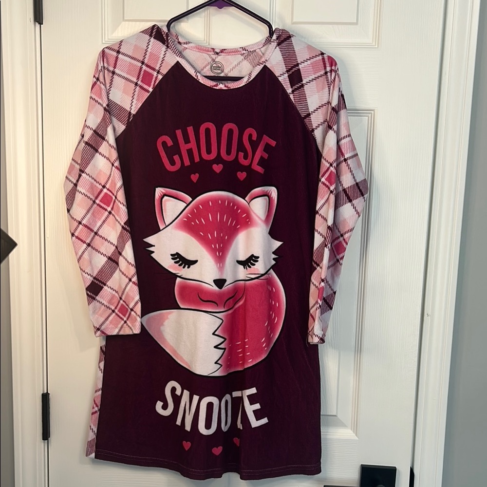 Kids Pink Fox Graphic night gown size 14/16